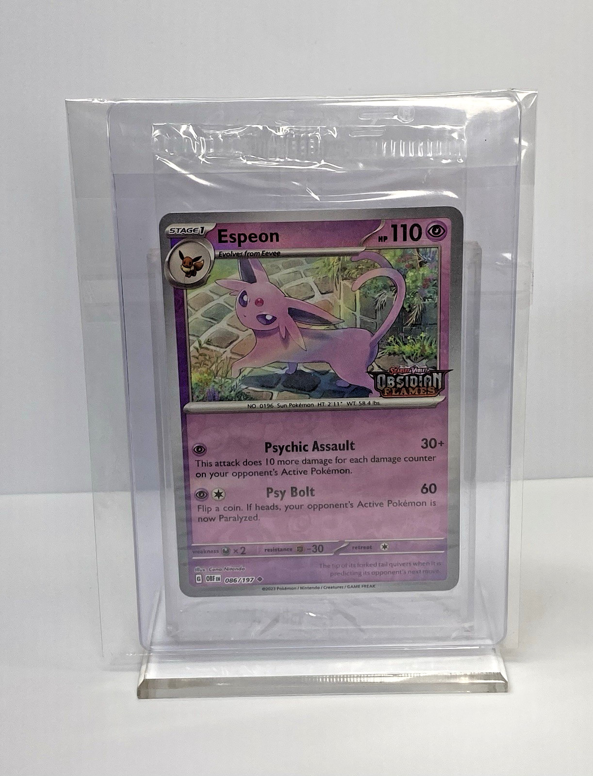 Espeon (Best Buy Exclusive) 086/197 Pokémon Obsidian Flames Stamped Sealed Promo