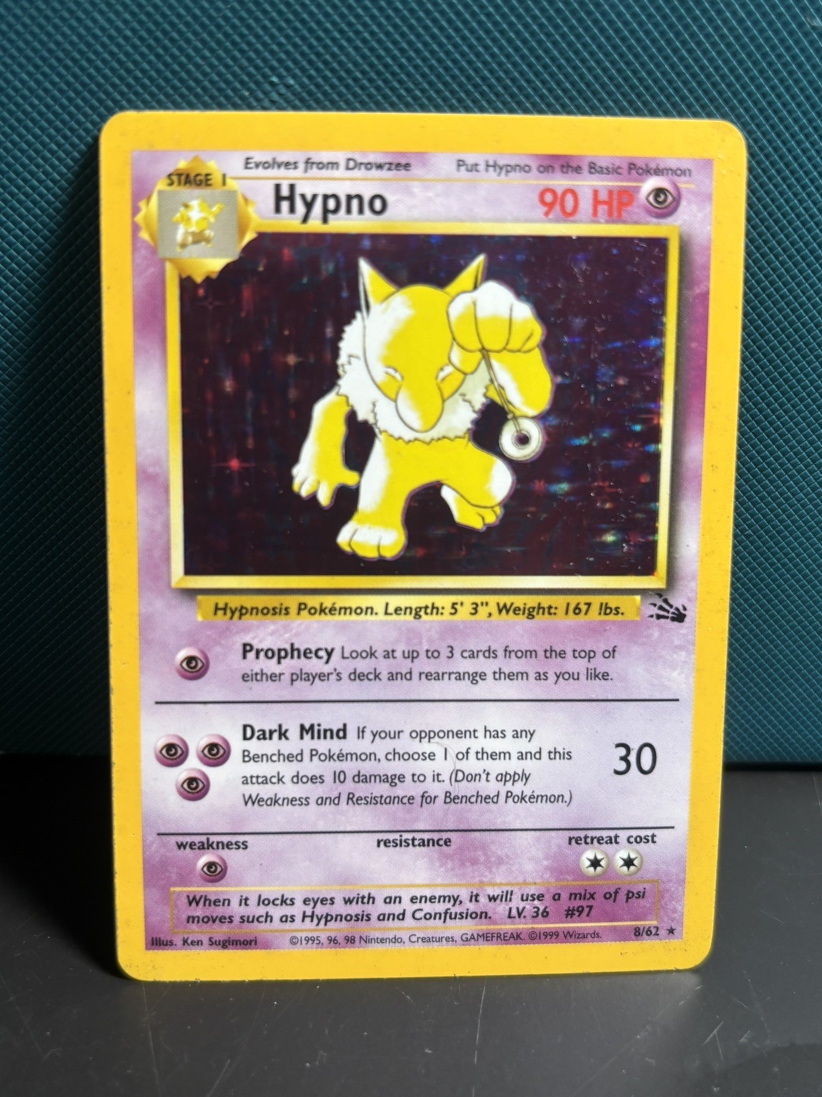 Pokémon TCG Hypno Fossil Holo 8/62 Unlimited Rare LP