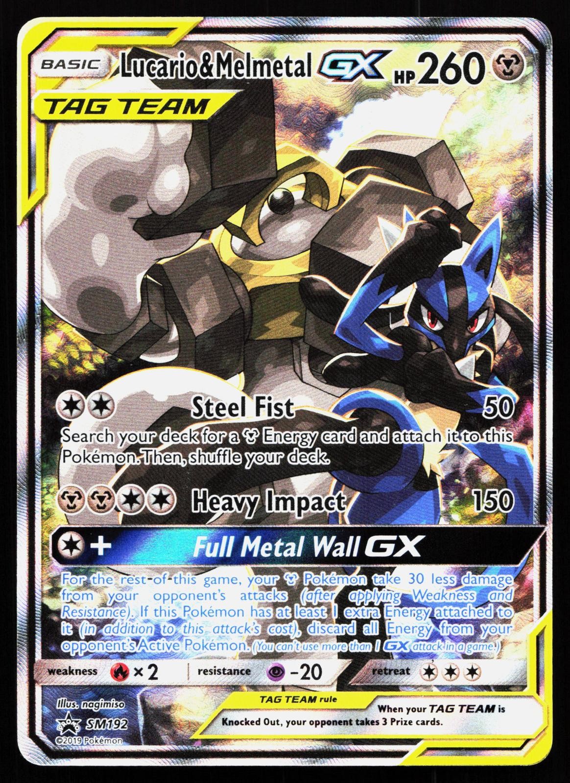 LUCARIO & MELMETAL GX – SM192 HOLO PROMO SUN & MOON PROMO POKEMON MP