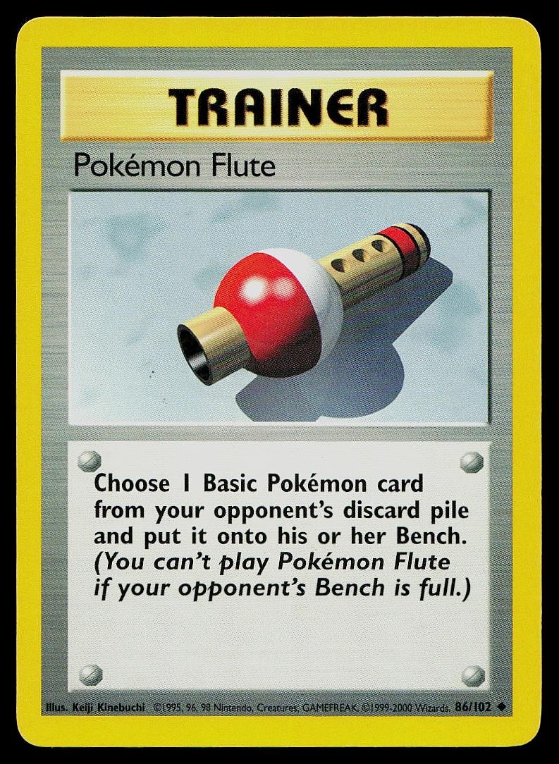 Pokemon Card Base Set Pokemon Flute 86/102 1999-2000 4th Print UK Exclusive