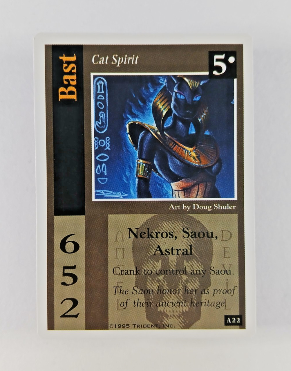 Bast, Cat Spirit #22 – Arcana, On The Edge CCG card (1995 Atlas) TCG Character