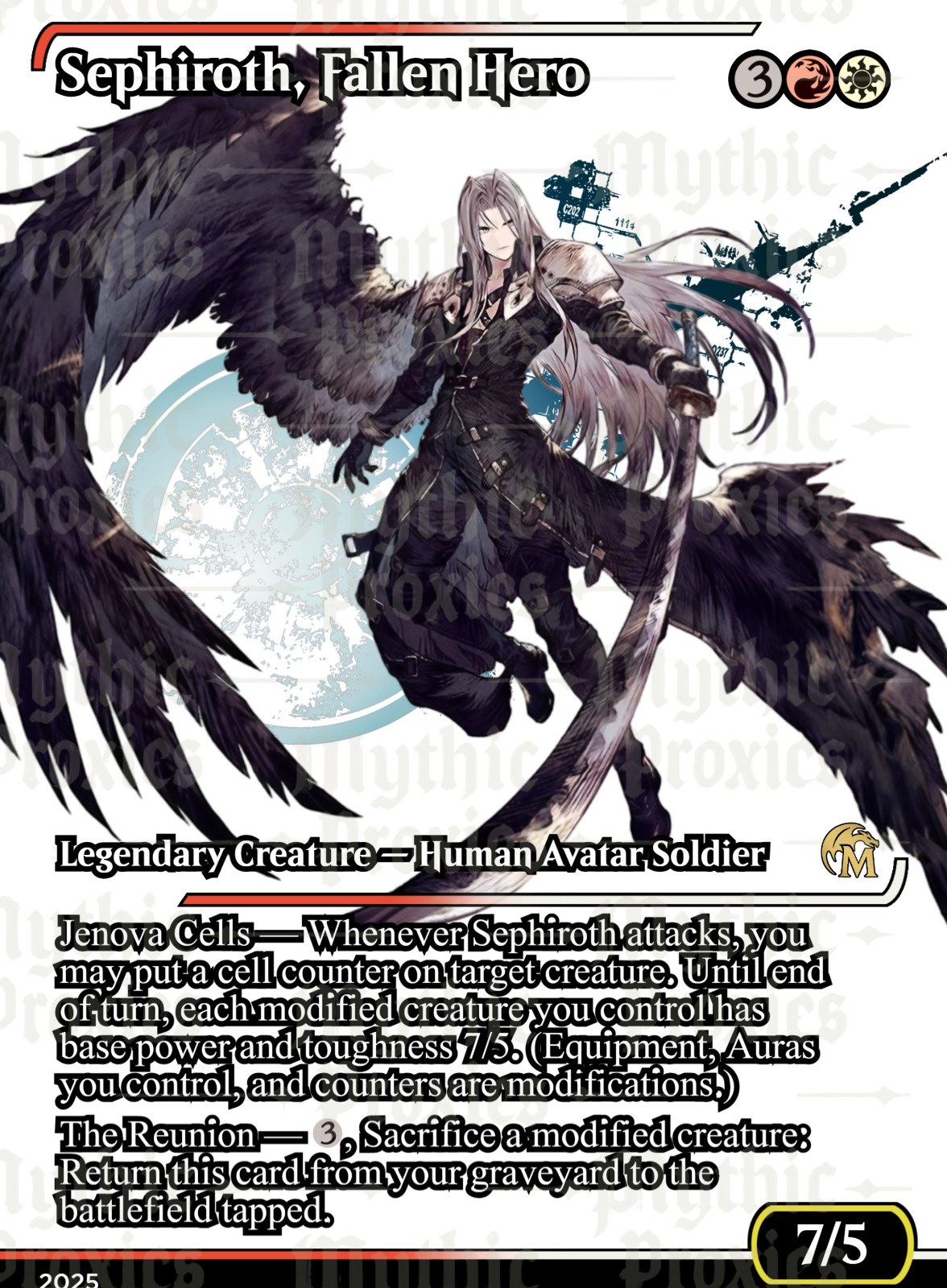 Sephiroth, Fallen Hero Japanese Showcase Frame Custom Altered Art Playtest Card