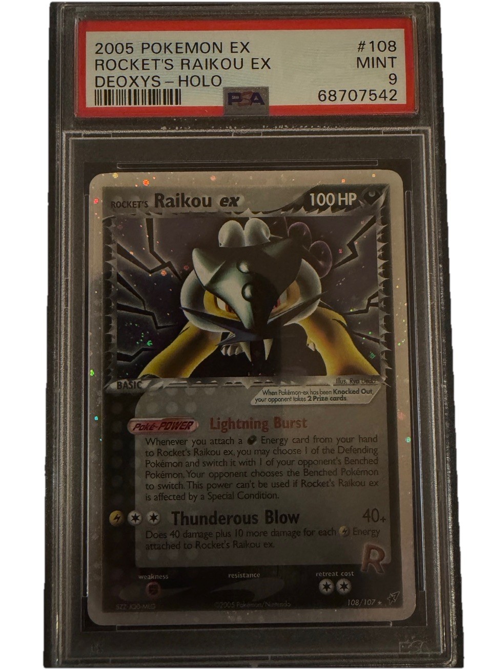 Rocket’s Raikou ex 108/107 Deoxys Holo