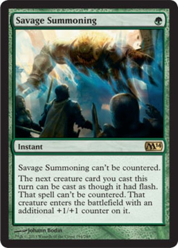 MTG Savage Summoning, Magic 2014, Heavily Played, English
