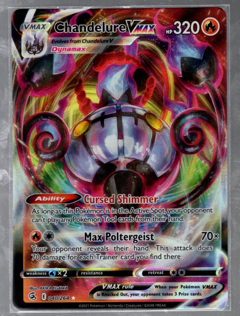 Pokémon TCG Chandelure VMAX Fusion Strike Holo Ultra Rare Card 040/264