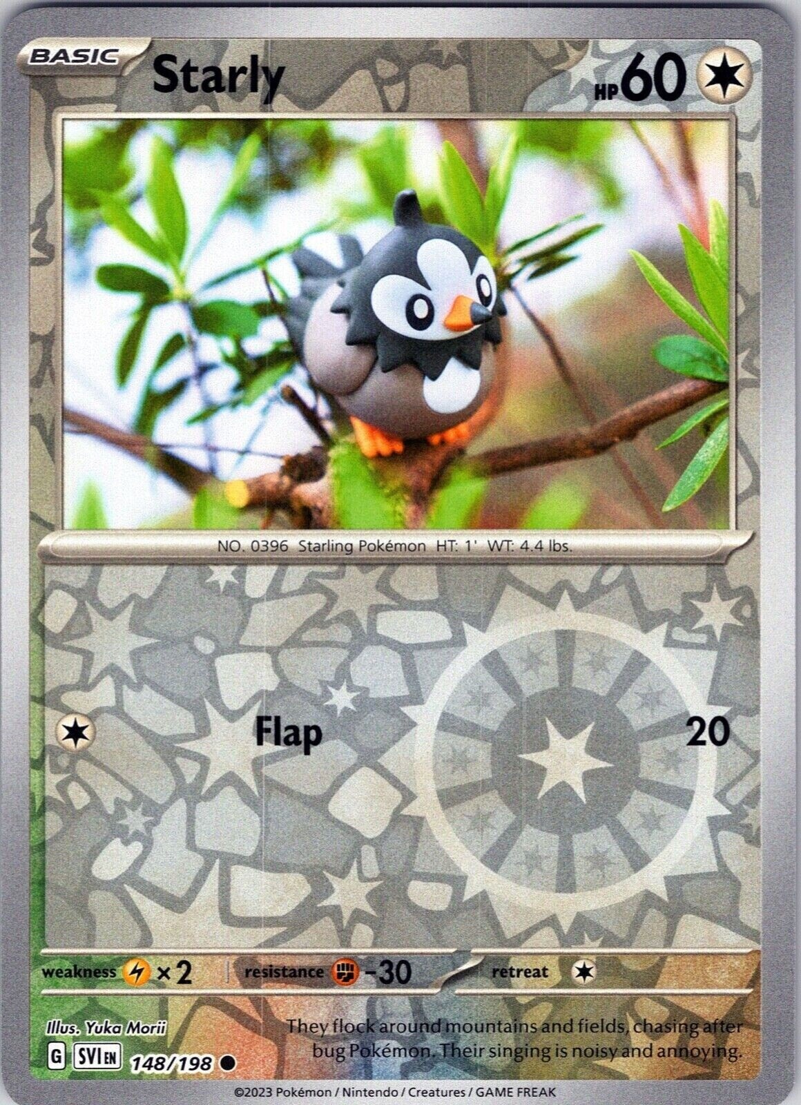 Pokémon – Starly – 148/198 – Reverse Holo – Scarlet & Violet – NM/M