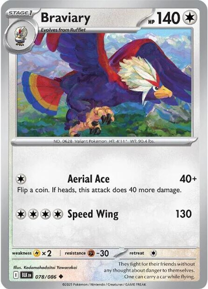 Braviary – [BLK – 078/086] – Uncommon – Pokemon – EN