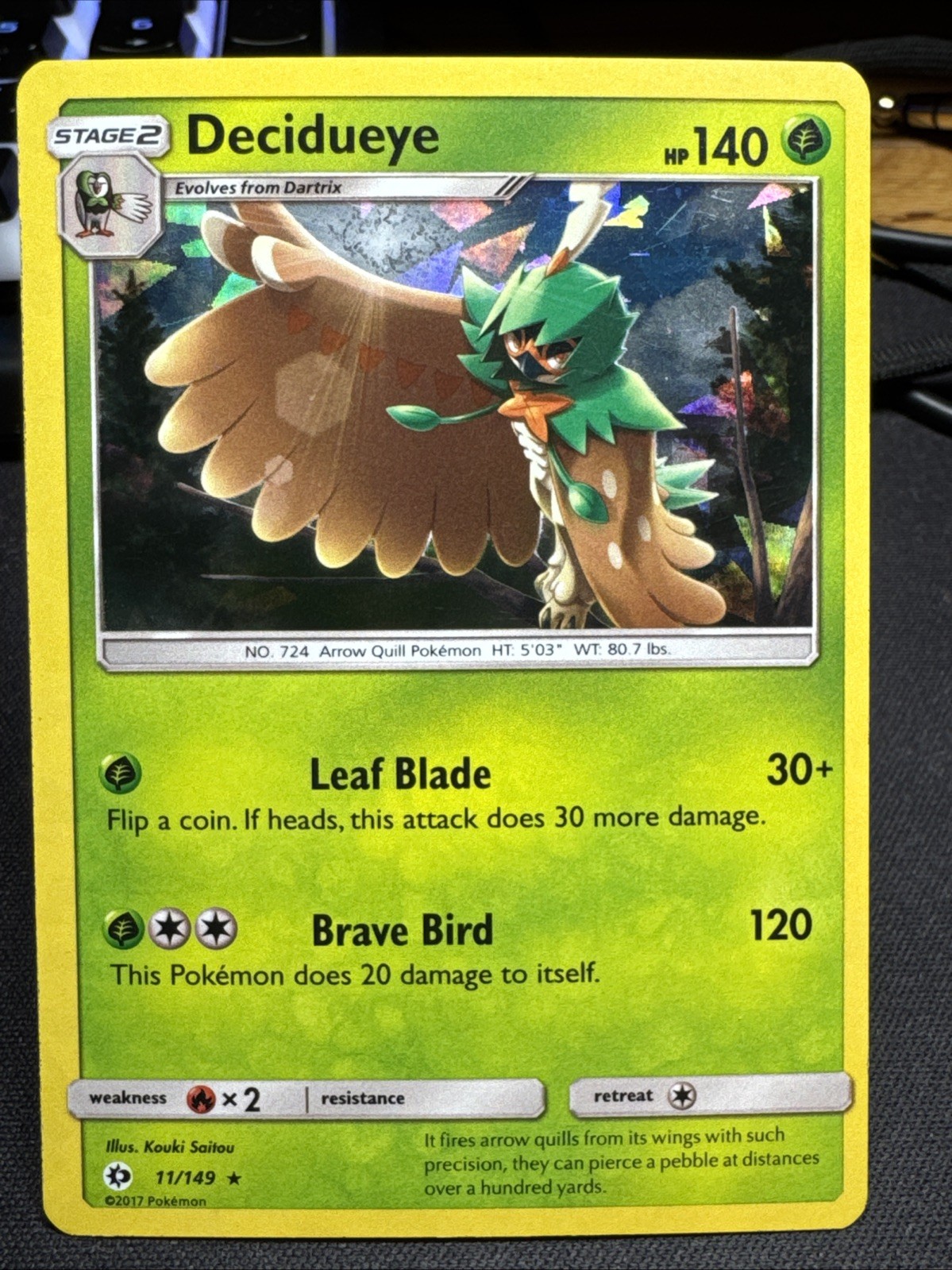Decidueye – (Cracked Ice Holo) 011/149 Deck Exclusives Holo