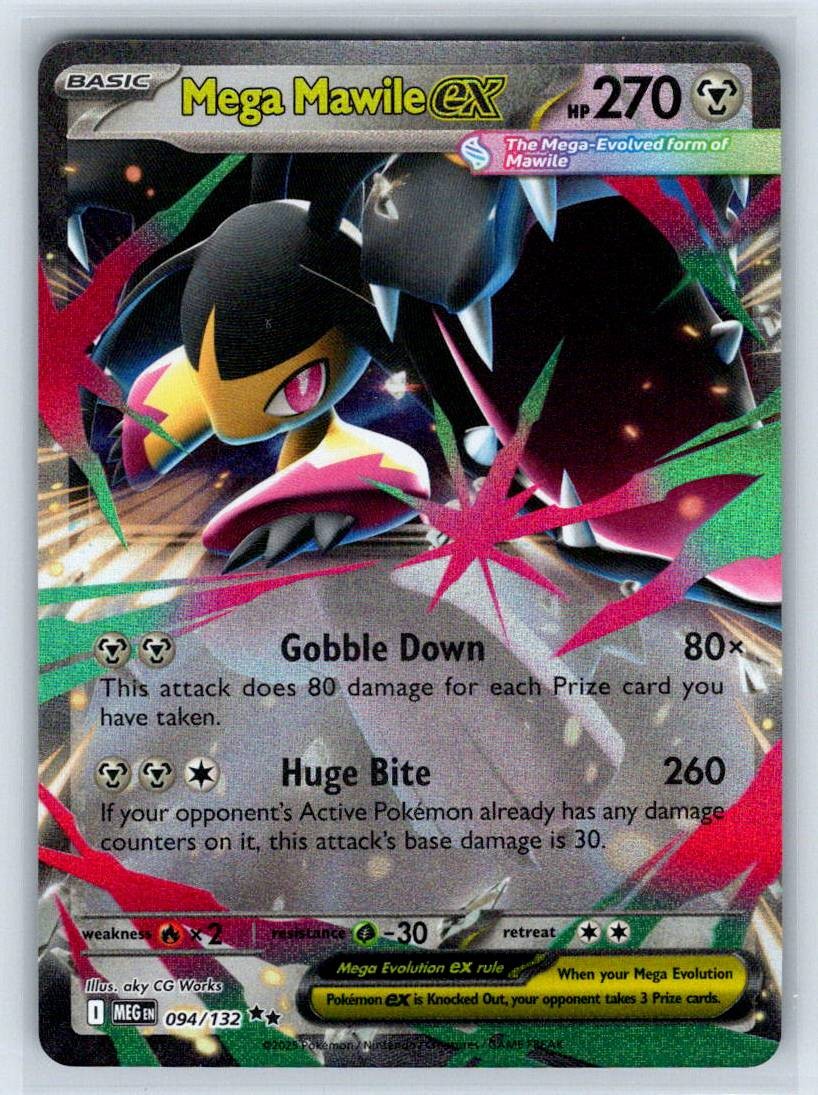 Mega Mawile ex ME01: Mega Evolution MEG 094/132 Holofoil NM aky CG Works