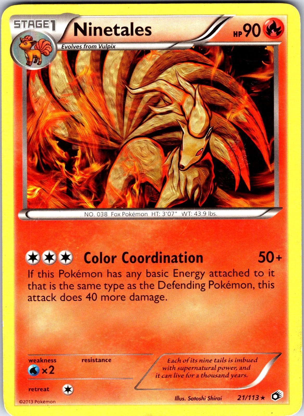 Ninetales 21/113 Rare Legendary Treasures Pokemon Heavily Played
