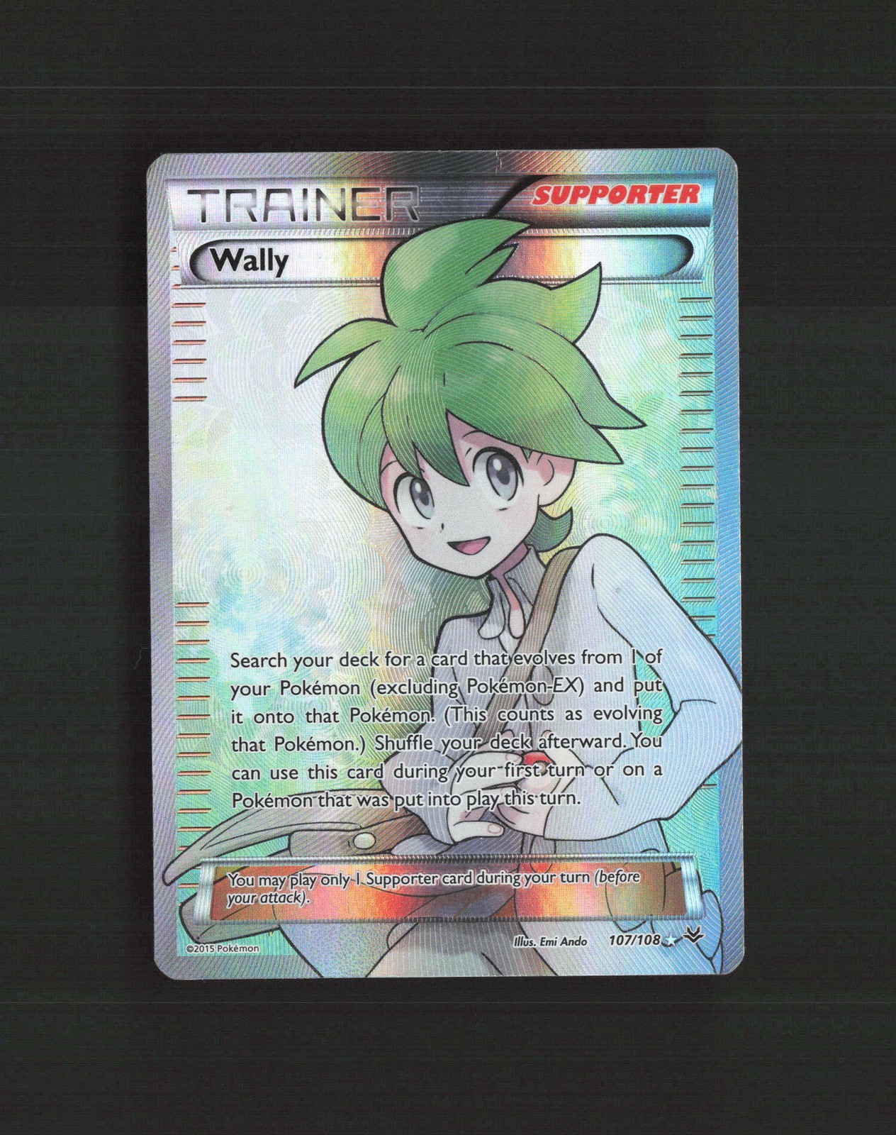 Wally 107/108 Roaring Skies Full Art Ultra Rare Holo Pokemon Card MP