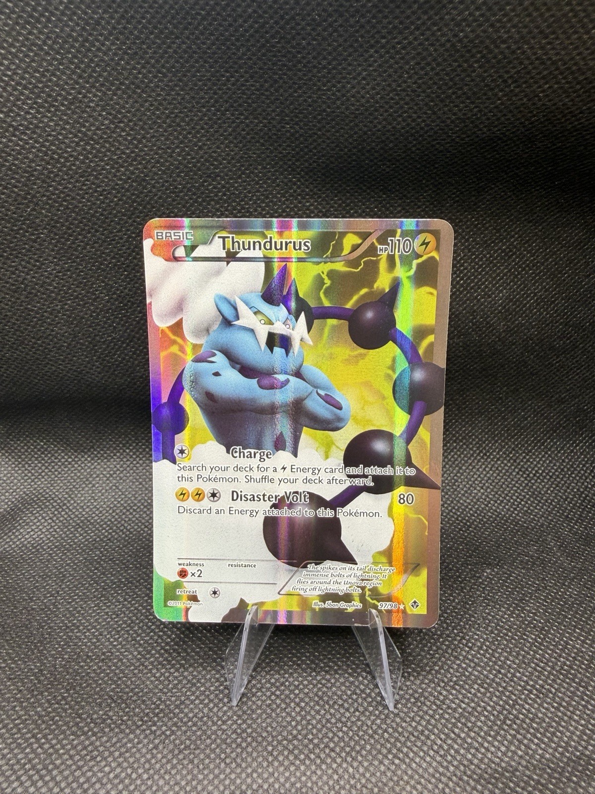 Thundurus 97/98 Ultra Rare Full Art Emerging Powers Pokémon Card