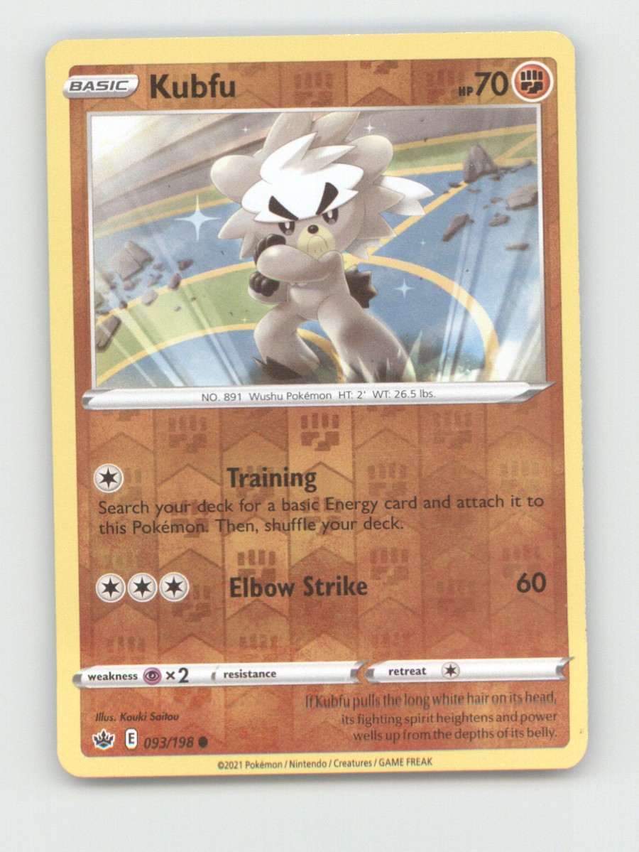 KUBFU 198 COMMON CHILLING REIGN POKEMON REVERSE HOLO LIGHTLY PLAYED