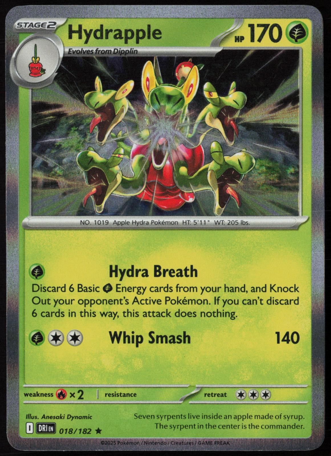 Hydrapple 018/182 Destined Rivals Rare Holo Pokemon NM