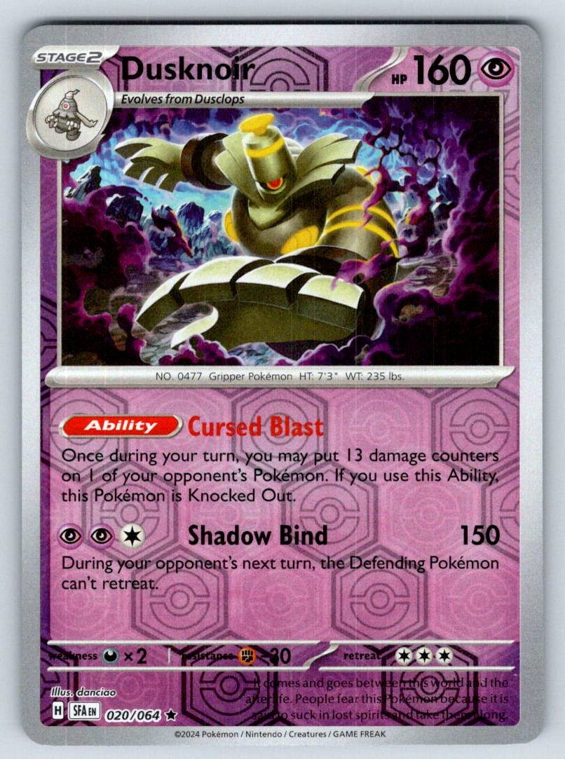 Dusknoir – SV: Shrouded Fable SFA 020/064 Reverse Holo NM