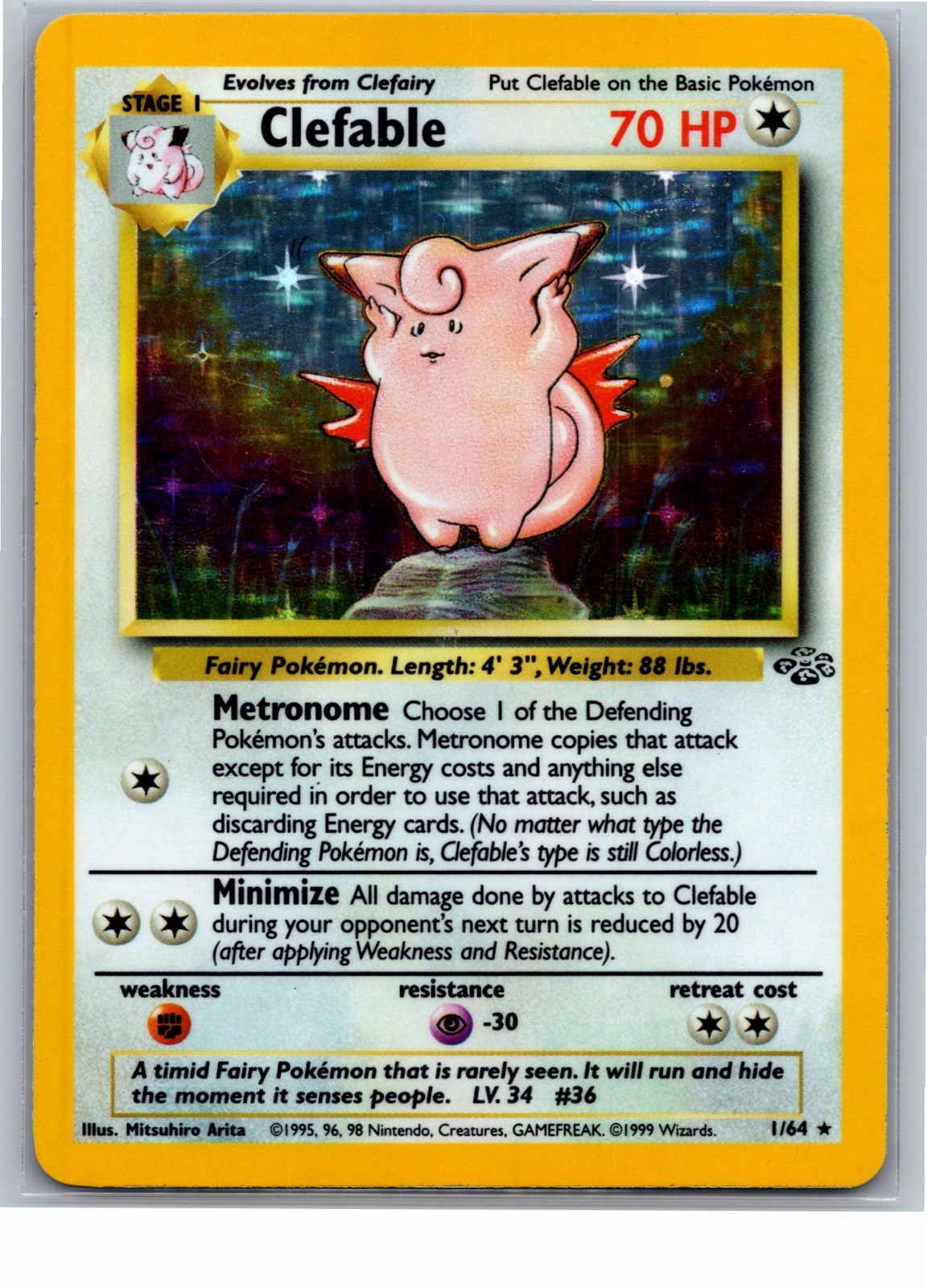 Clefable (1) Unlimited Holo Jungle 01/64 1999 NM