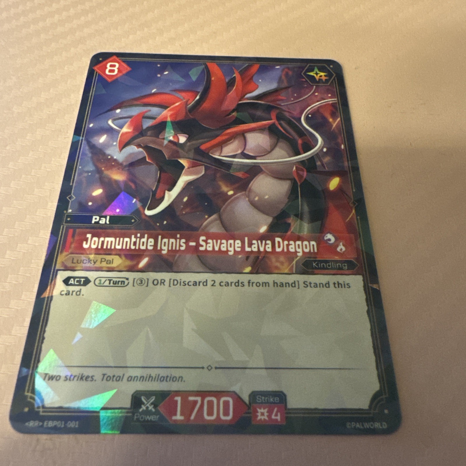 Palworld Jormuntide Ignis Savage Lava Dragon EPB03-001 RR Foil Holo EN 1700