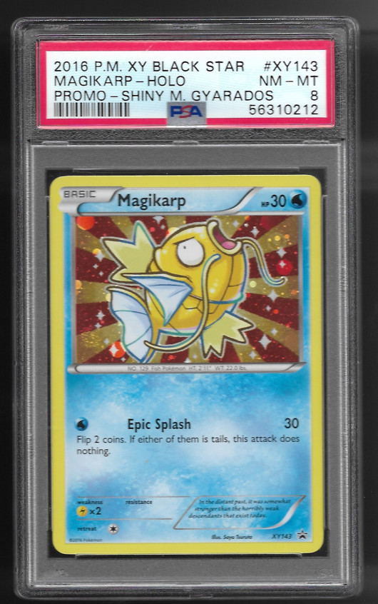 2016 POKEMON XY BLACK STAR PROMO SHINY MEGA GYARADOS #XY143 MAGIKARP-HOLO PSA 8