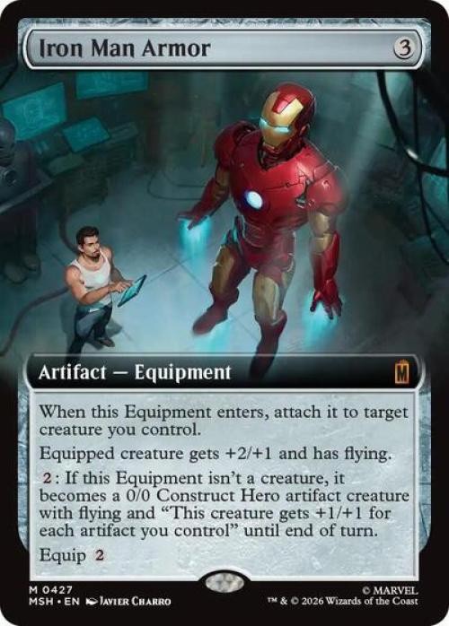 MTG English Iron Man Armor (Extended Art) NM Foil Marvel Super Heroes