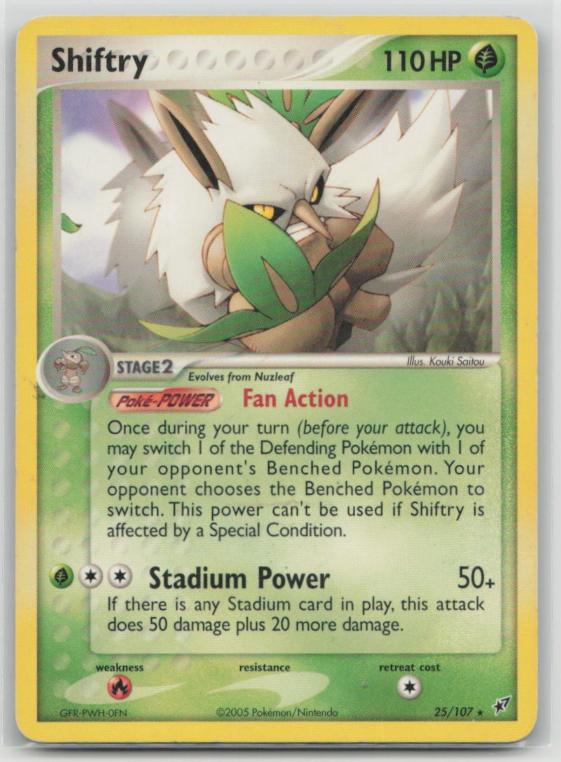 Shiftry 25/107 Rare Deoxys Pokemon Damaged