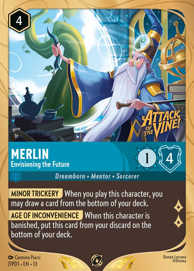 Merlin – Envisioning the Future #7/PD1 WU Disney Lorcana PROMO FOIL NM