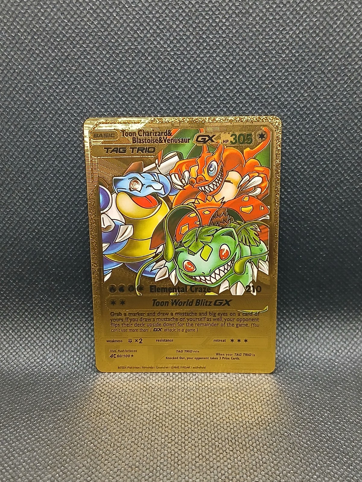TCG Charizard TAG TRIO Gold Foil Display Card Fan-Art Only Mint Condition