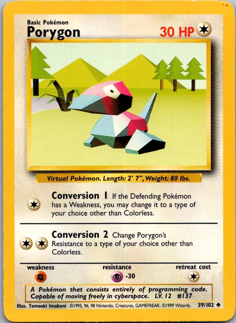 Porygon Uncommon Base Set 039/102 LP