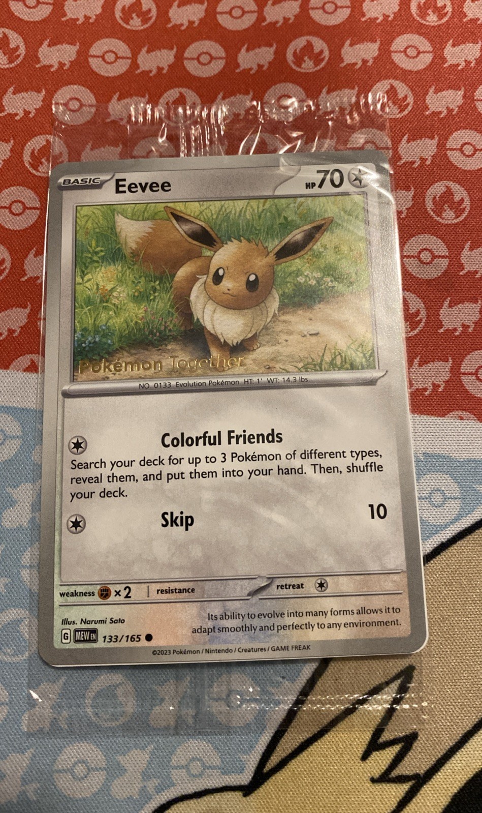 Eevee 133/165 (Pokémon Together Stamp) Pokémon Center Exclusive Sealed Promo