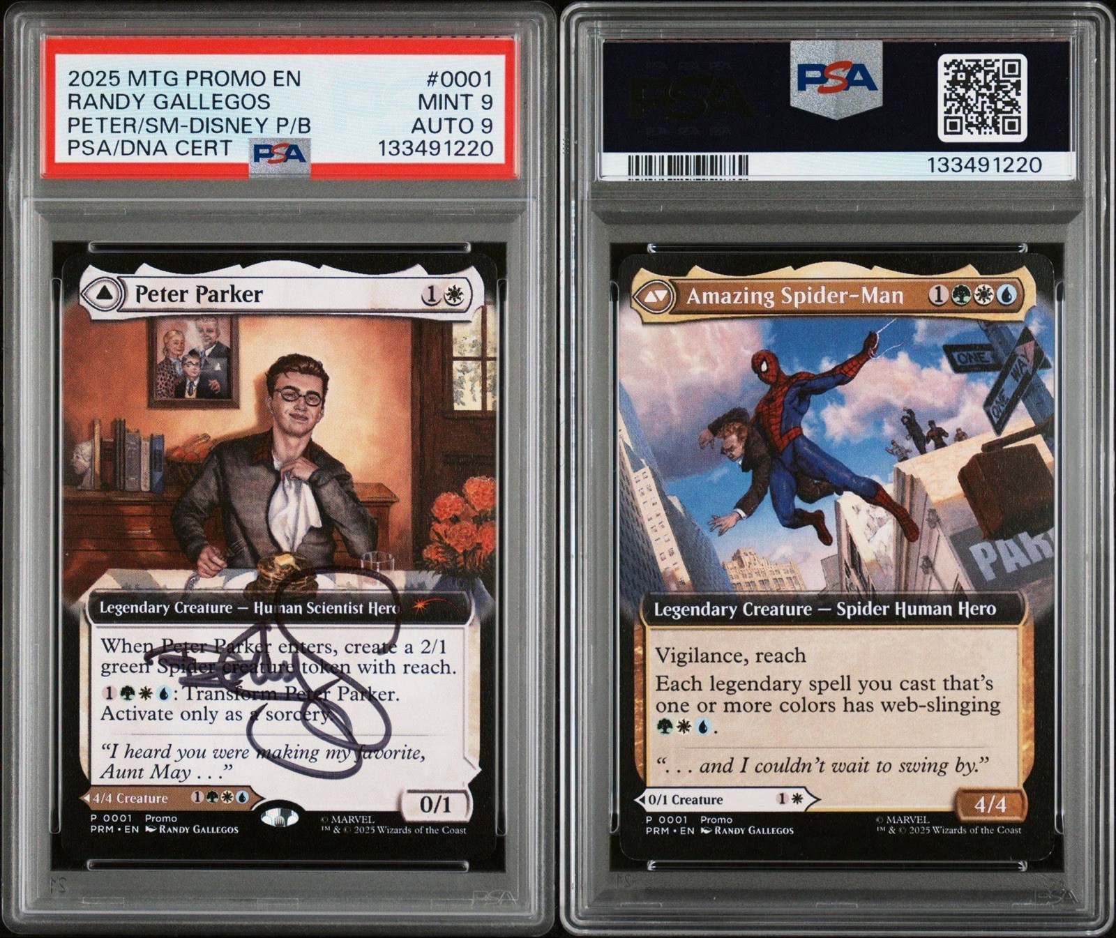 2025 MTG Promo Peter Parker / Amazing Spider-Man #0001 PSA Auto Randy Gallegos