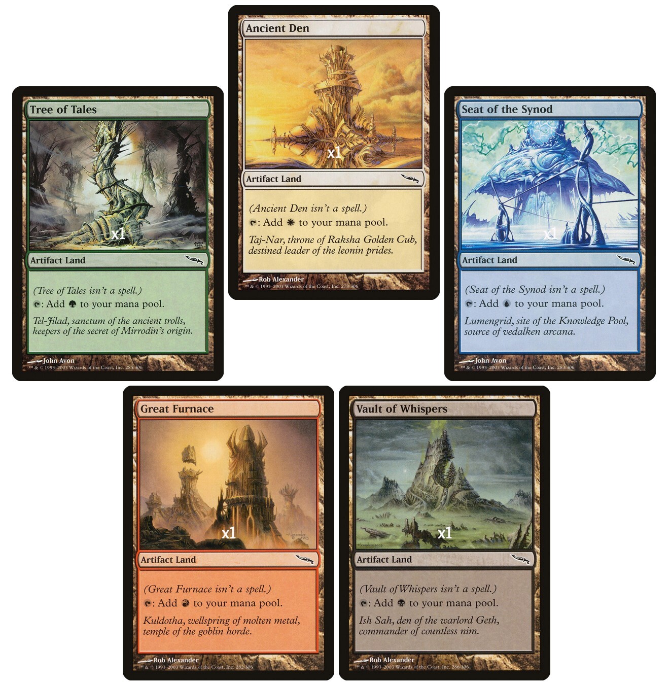 MTG Mirrodin MRD Vintage Artifact Lands NM/M (SELECT)