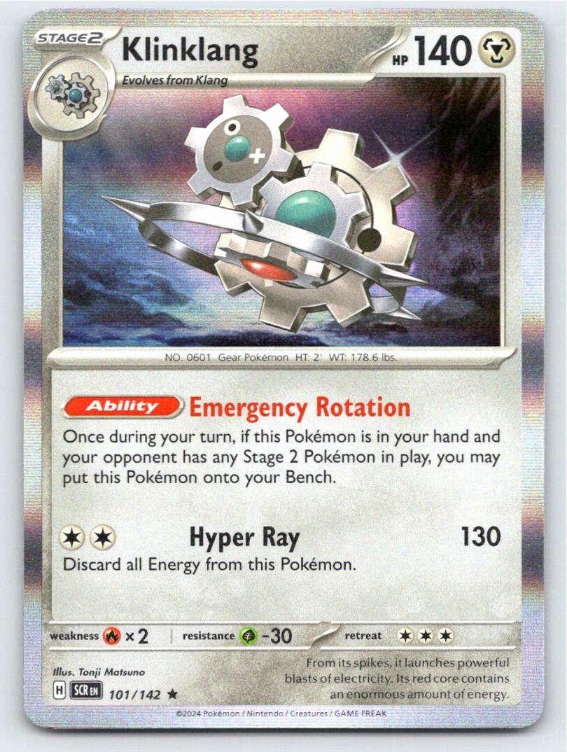 2024 POKEMON KLINKLANG STELLAR CROWN 101/142 HOLO RARE NM A9594 FREE S&H