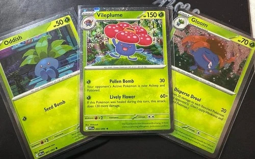 Oddish 001/094, Gloom(DMG) 002/094, Vileplume 003/094 Cosmos Promo, Pokemon TCG