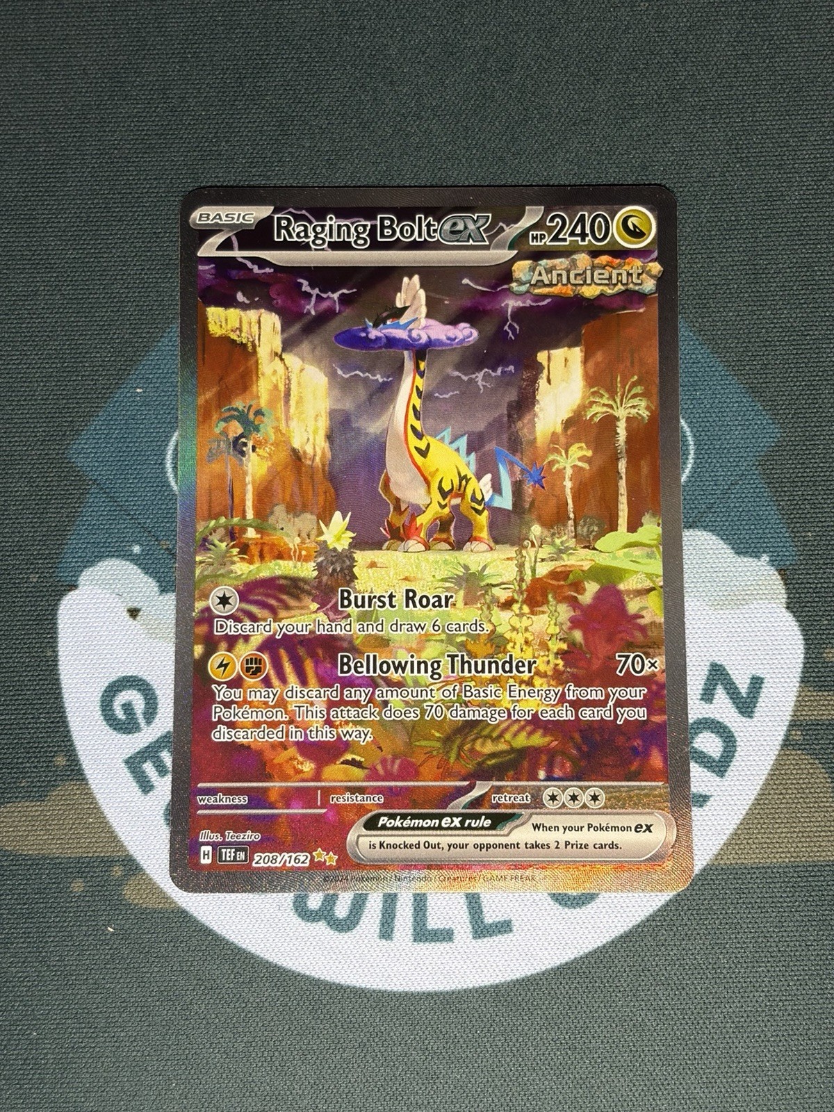 Raging Bolt ex 208/162 SV05: Temporal Forces Holo Light Play Pokémon TCG