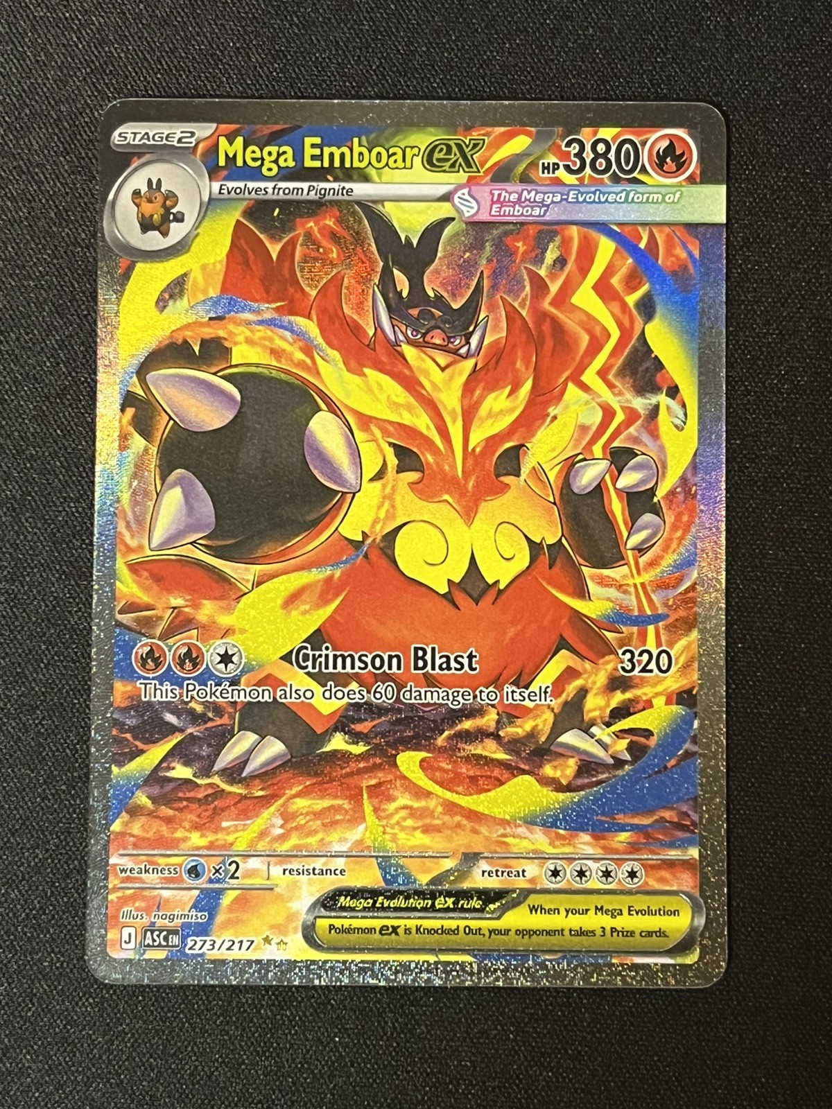 Mega Emboar ex Ascended Heroes 273/217 SIR NM Pokemon