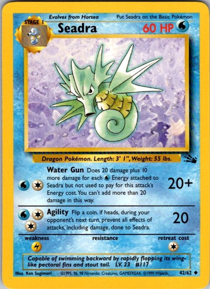 Pokemon Fossil Seadra 42/62 NM Unlimited