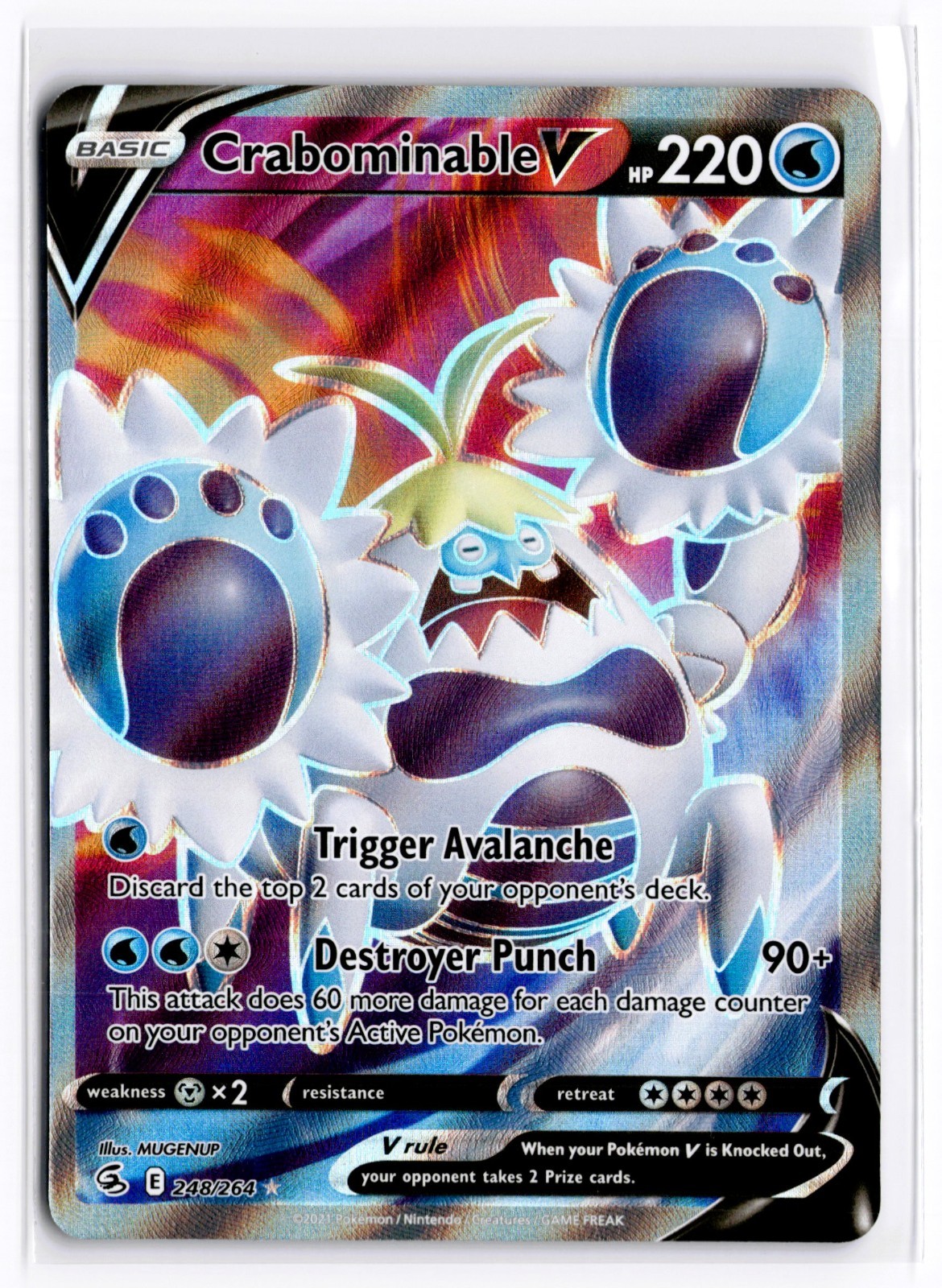 2023 TCG Pokémon #248 Crabominable V 248/264 Holo Full Art Fusion Strke