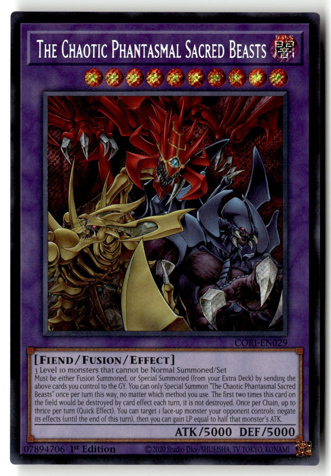 The Chaotic Phantasmal Sacred Beasts CORI-EN029 Yu-Gi-Oh 1st Edition NM