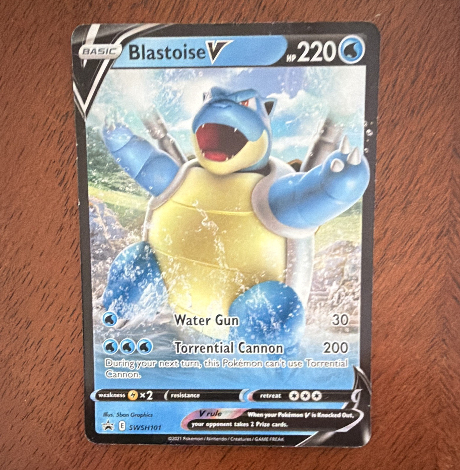 Pokemon TCG Blastoise V SWSH101 Sword & Shield Promo Holo Water HP 220