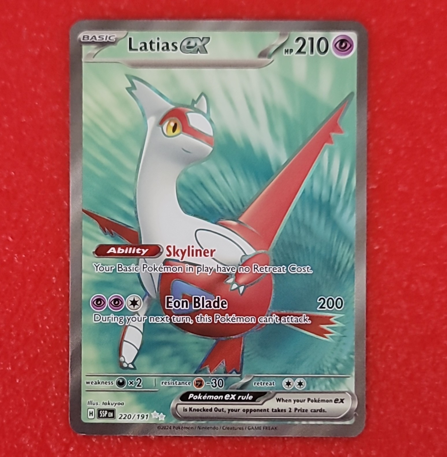Pokémon TCG Latias ex Sv08 Surging Sparks Ultra Rare Holo ENG 220/191 Basic