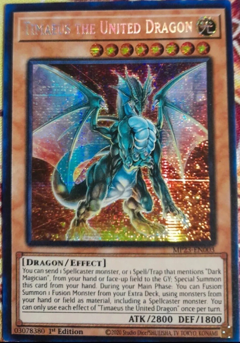 Yugioh Timaeus The United Dragon MP23 Secret Rare 1st Edition NM