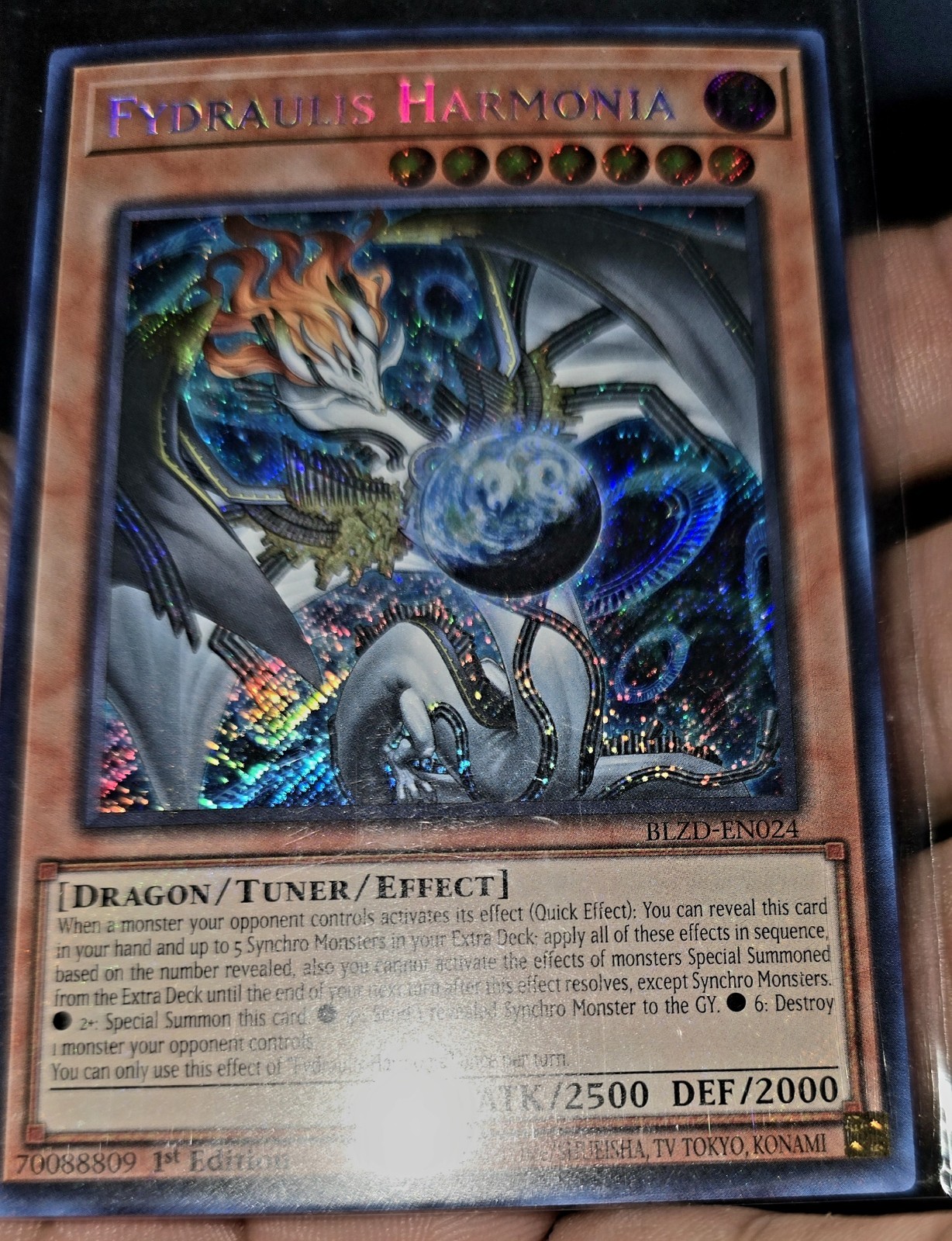 Konami Fydraulis Harmonia BLZD-EN024 Blazing Dominion 1st Ed Secret Rare Foil