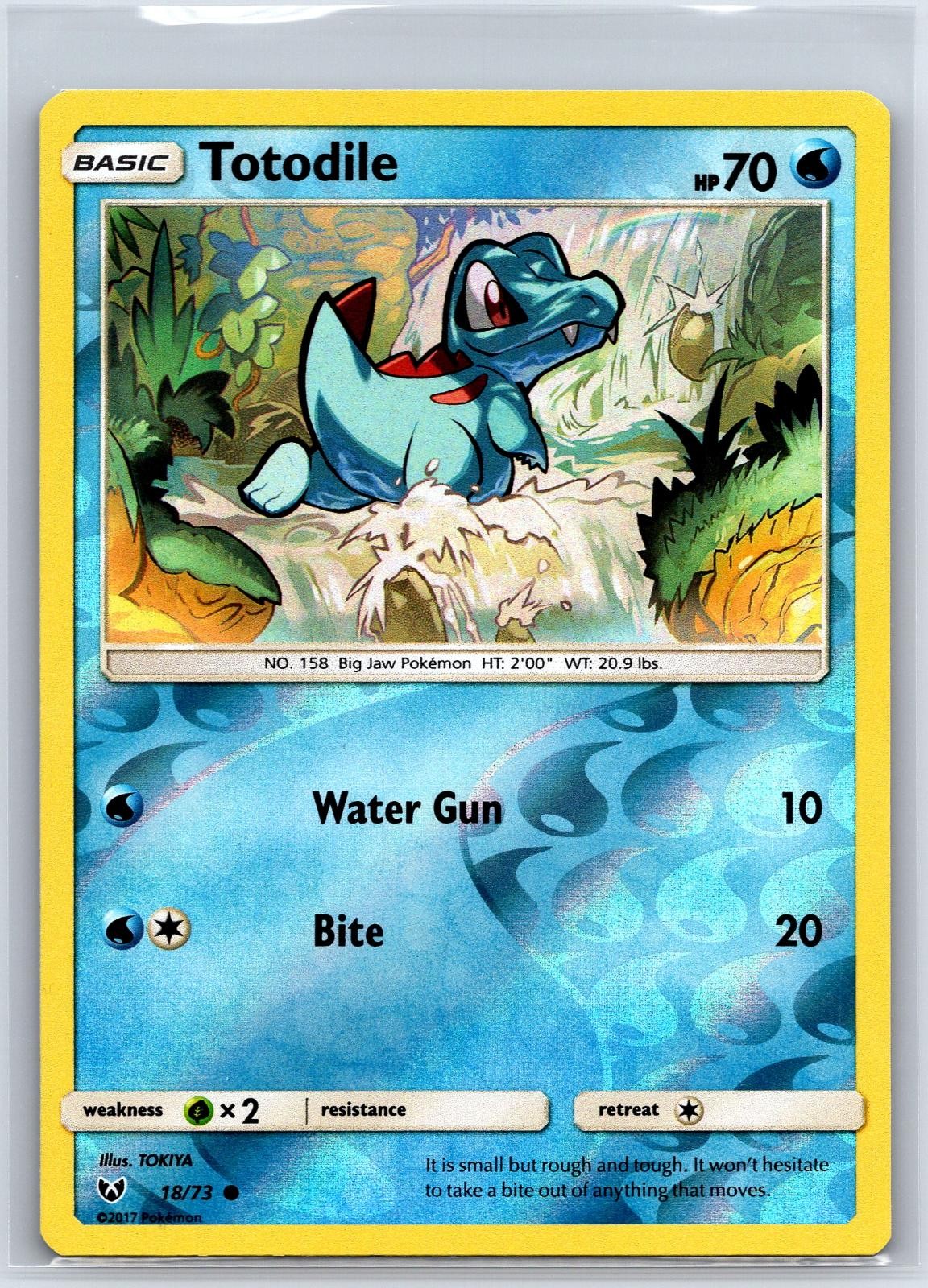 Totodile 18/73 Common Shining Legends Pokemon Reverse Holo NM/M 629-21