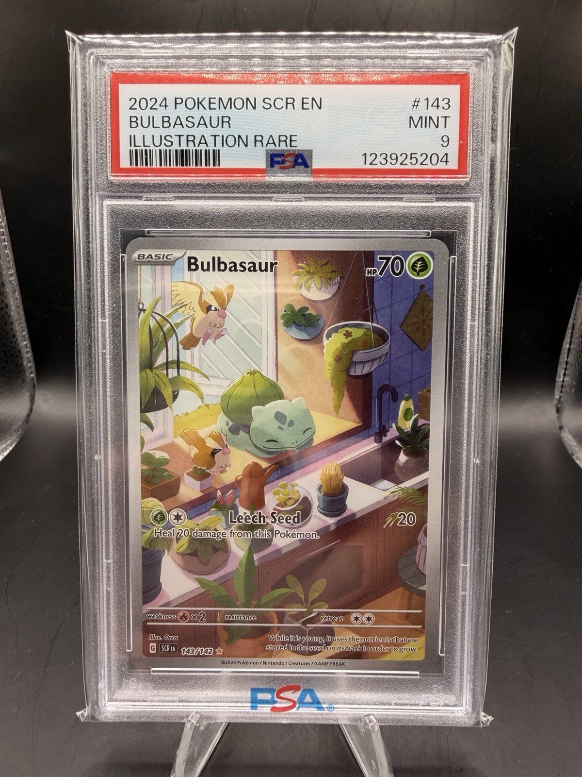 Pokémon Bulbasaur 143/142 SV07 Stellar Crown IR Holo EN PSA 9
