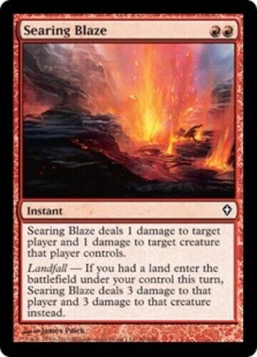Searing Blaze – Worldwake – Light Play – Red – Magic The Gathering MTG POD