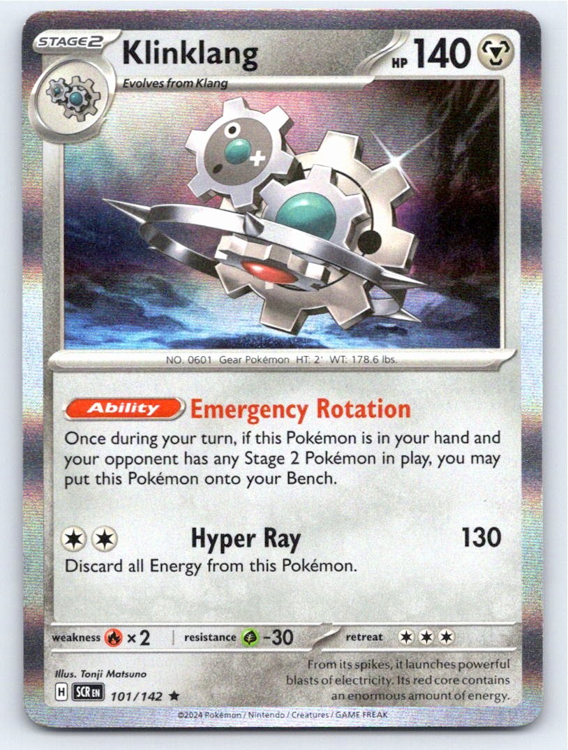 2024 POKEMON KLINKLANG STELLAR CROWN 101/142 HOLO RARE NM A9773 FREE S&H