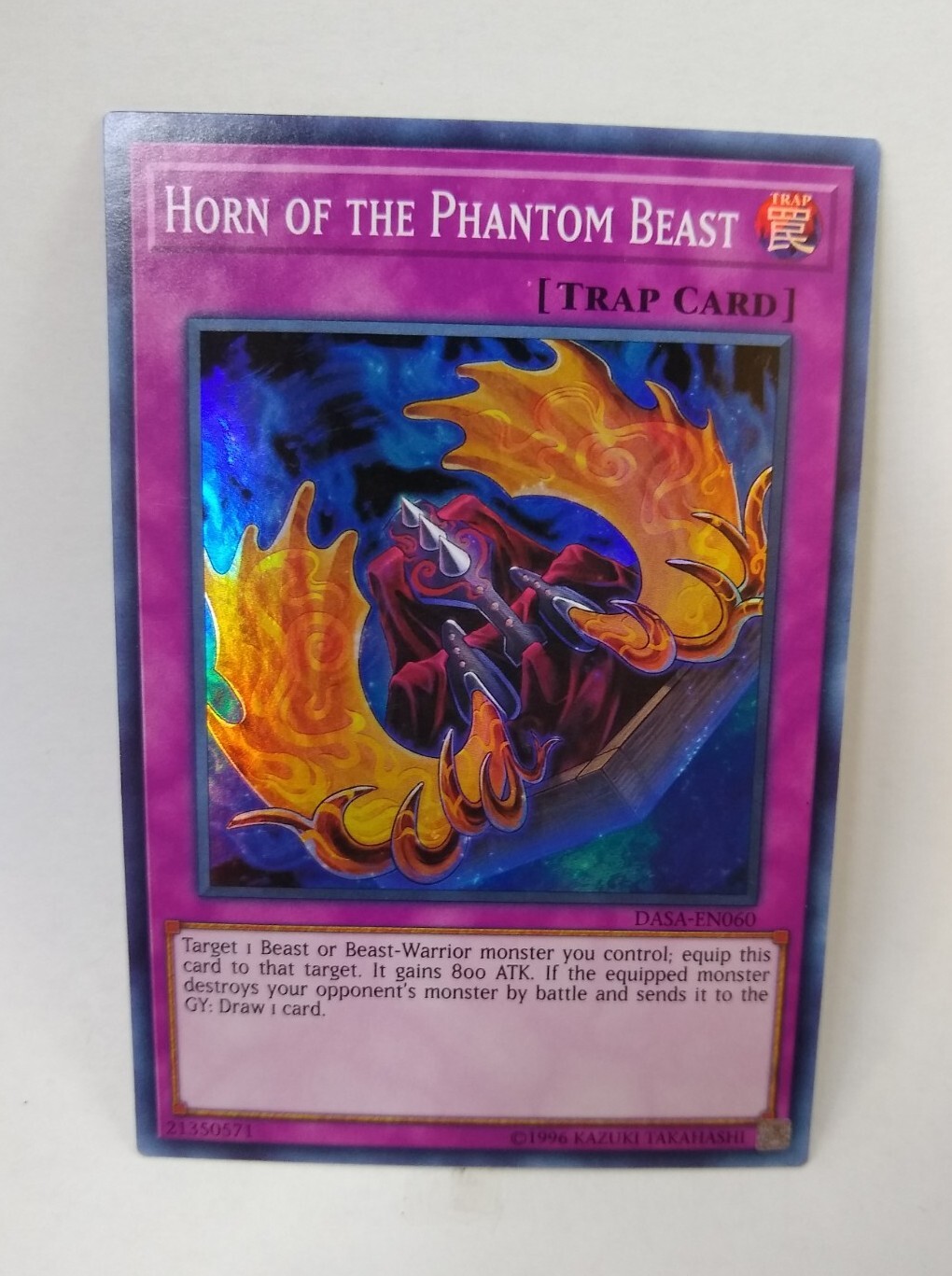YU-GI-OH! Horn of the Phantom Beast. DASA-EN060. Super Rare Trap Card. TCG CCG
