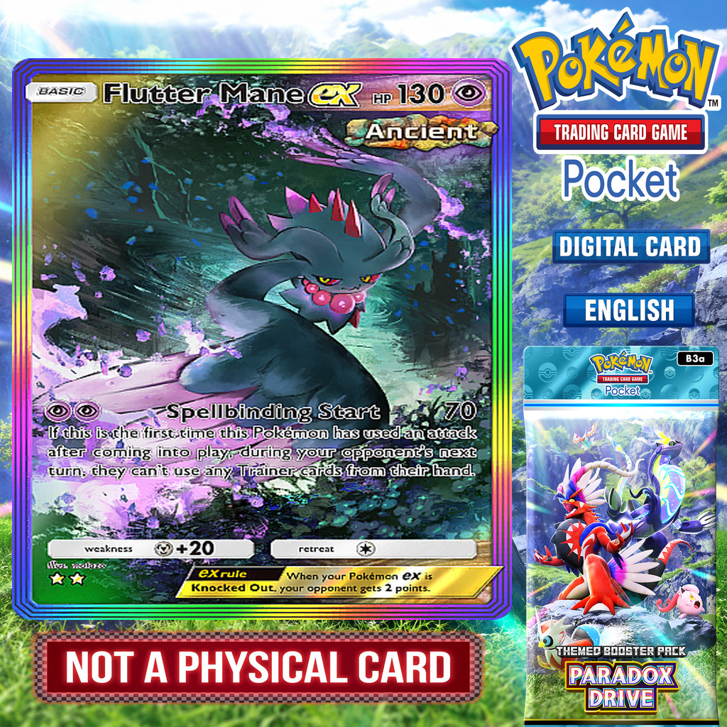 Pokemon TCG Pocket – Flutter Mane EX RR (Rainbow Rare) from PARADOX DRIVE
