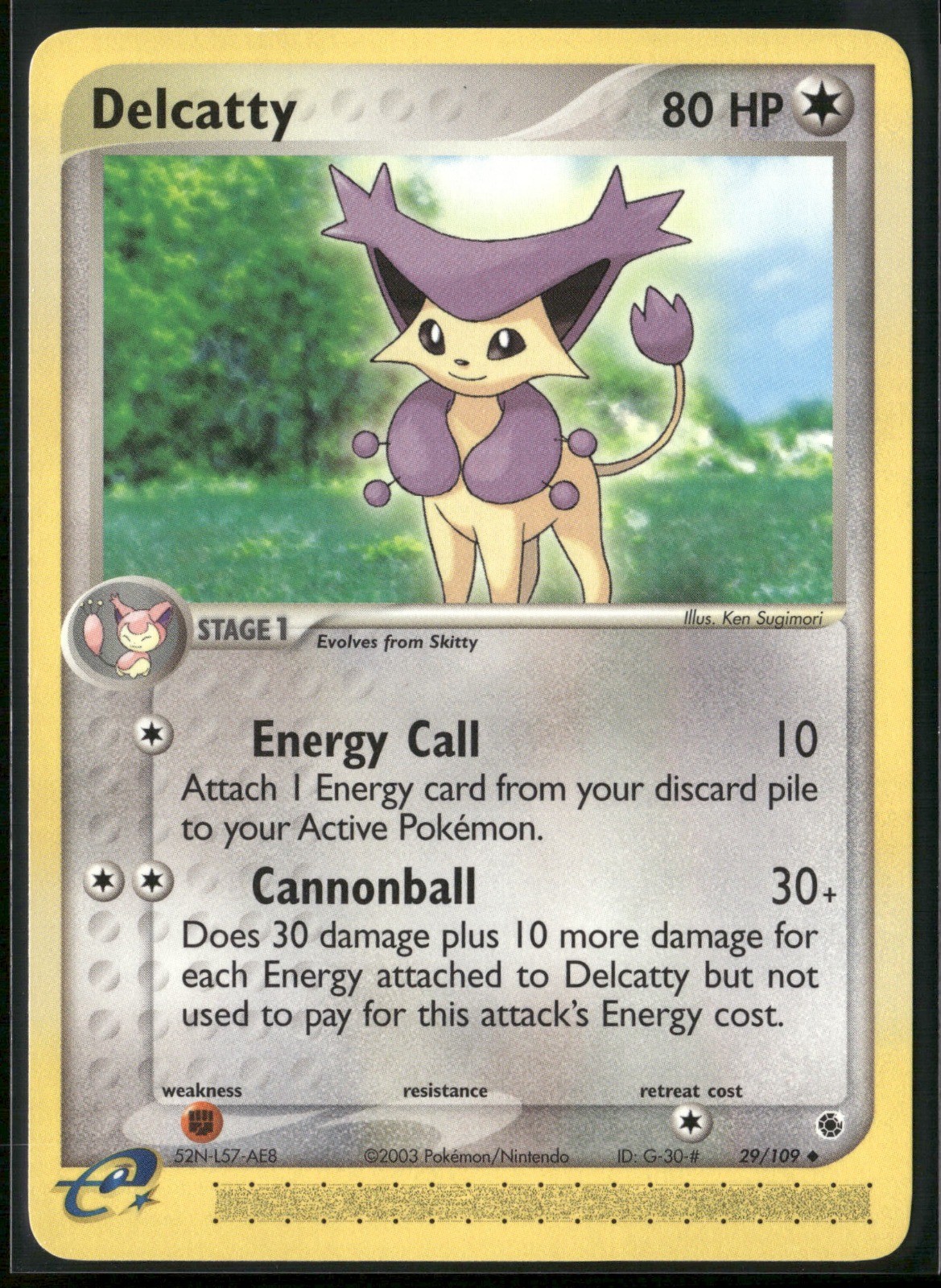 Delcatty Uncommon Ruby and Sapphire 29/109 NM
