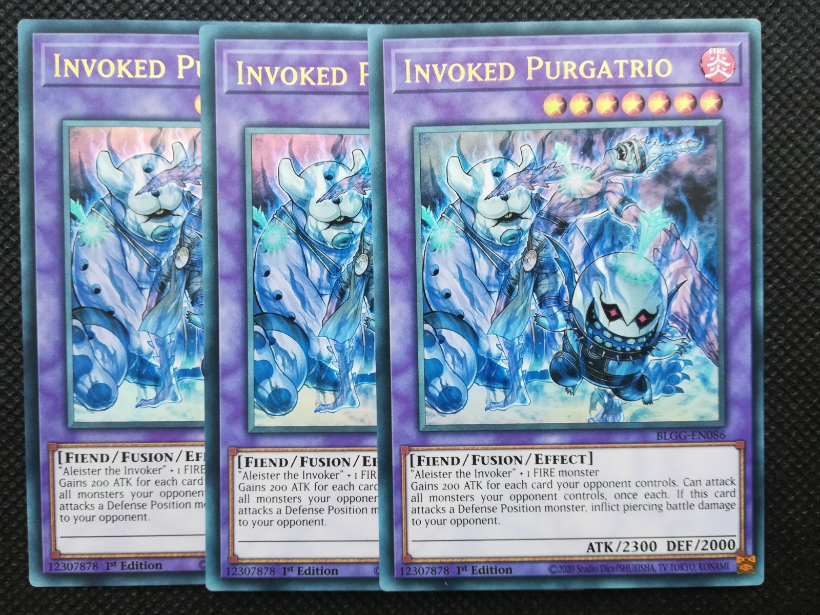 Yugioh! 3x Invoked Purgatrio BLGG-EN086 Ultra Rare Glorious Gallery