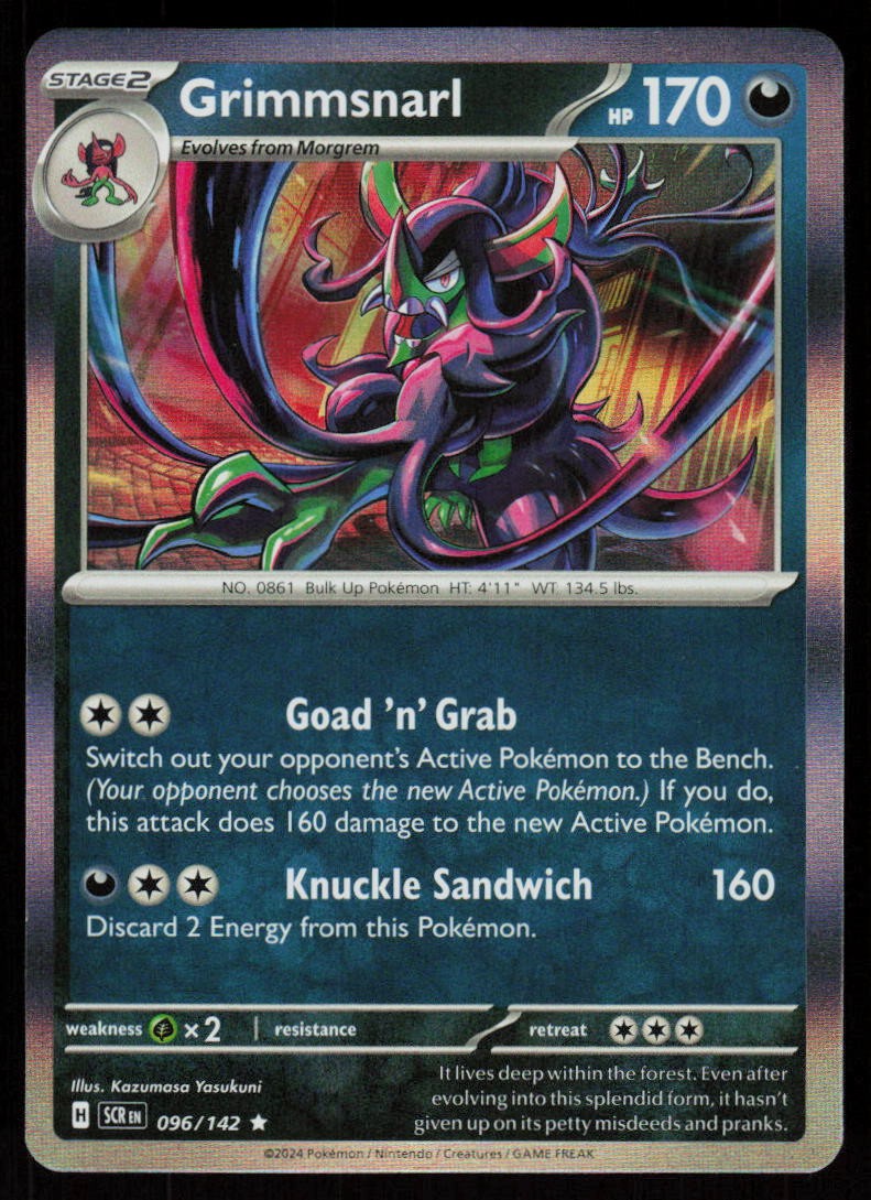 Grimmsnarl 96/142 Rare Stellar Crown Pokemon Holo Near Mint